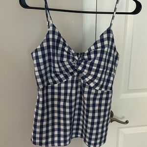 Old navy blue and white tank